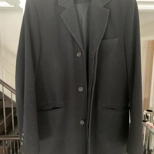 Men’s Club Monaco Wool Topcoat XL Black